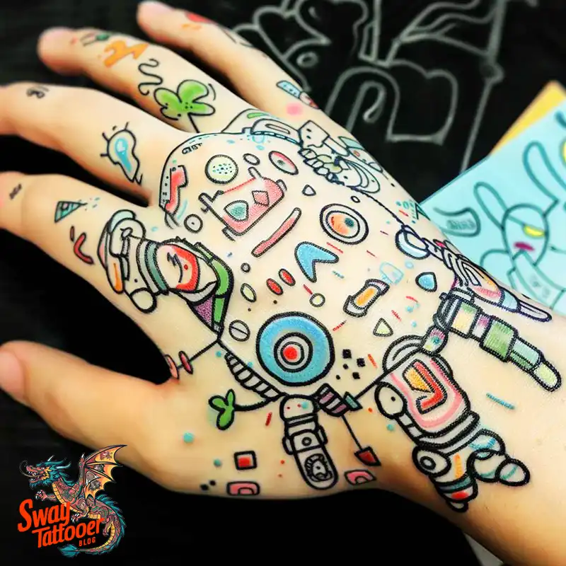 Robot Hand Tattoo Design
