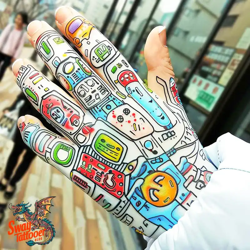 Robot Hand Tattoo Design