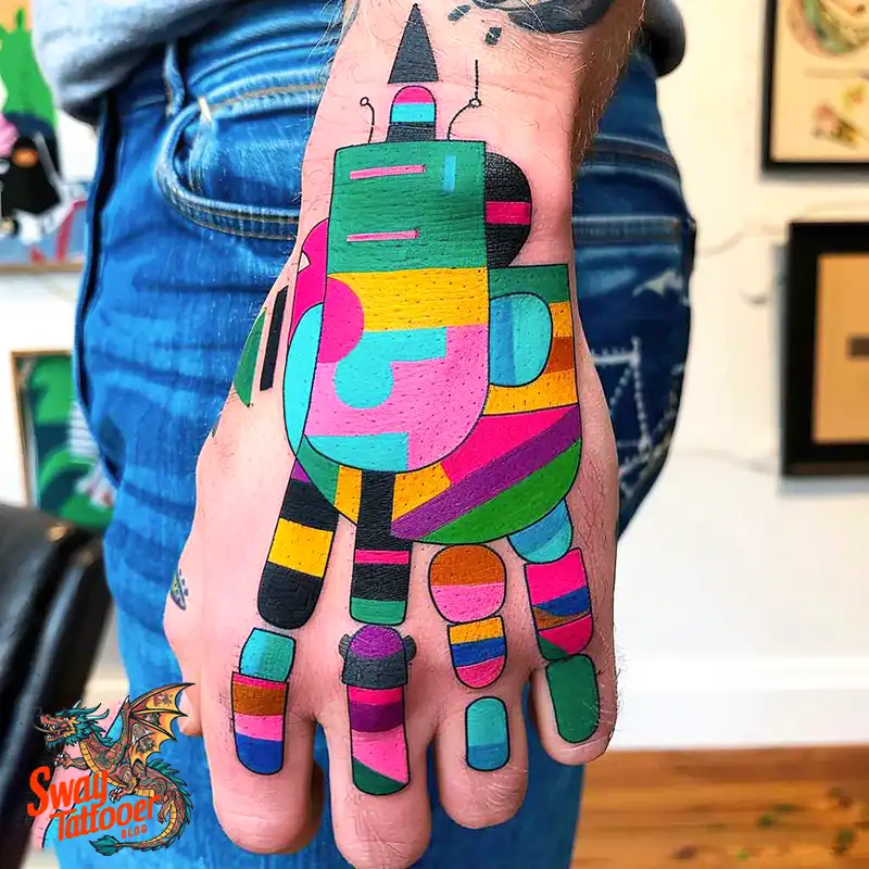 Robot Hand Tattoo Design