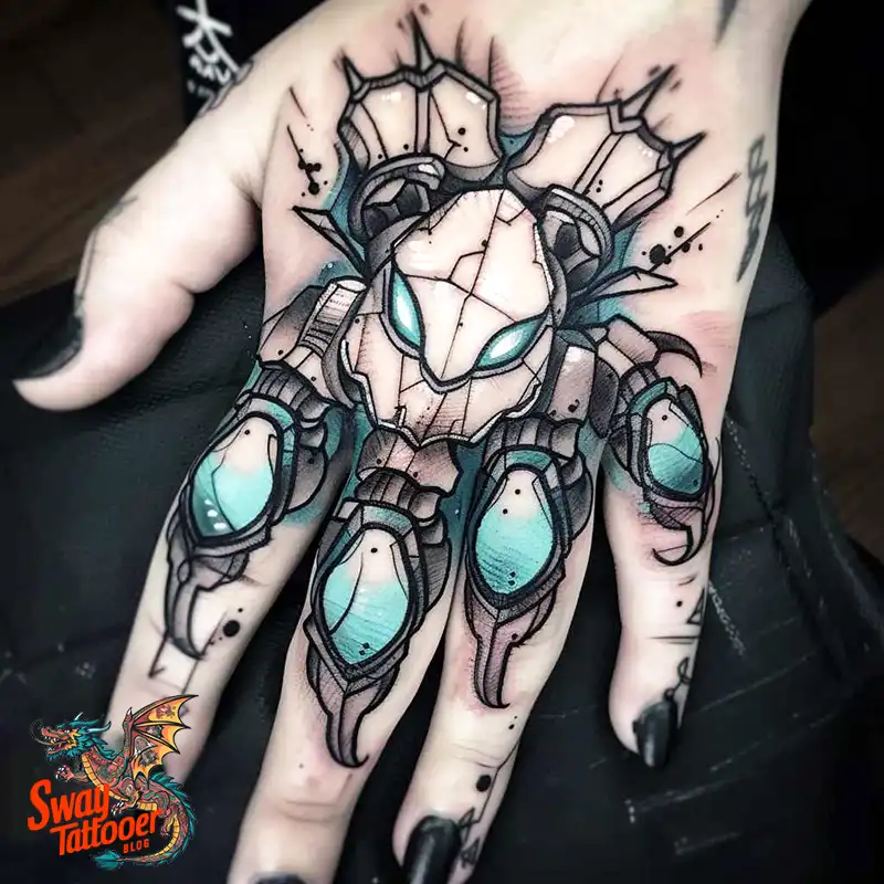 Robot Hand Tattoo Design
