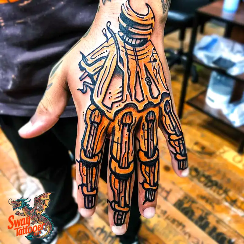 Robot Hand Tattoo Design