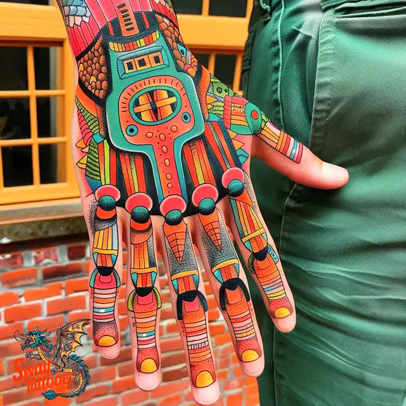 Robot Hand Tattoo Design