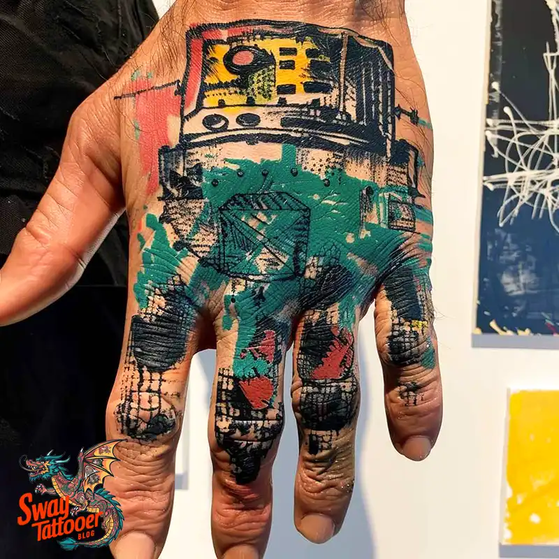 Robot Hand Tattoo Design
