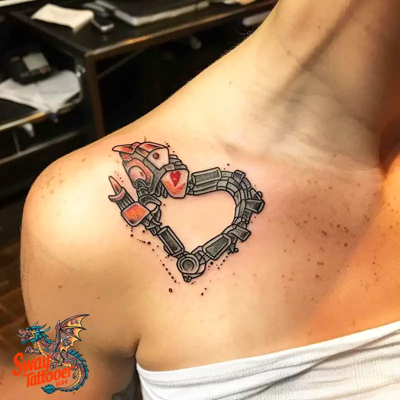 100 Robot Heart Tattoo Designs: Meaning, Culture, and Art 89 robot heart12