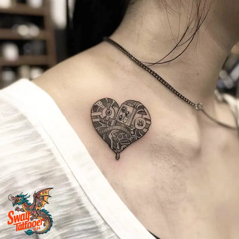 100 Robot Heart Tattoo Designs: Meaning, Culture, and Art 87 robot heart14