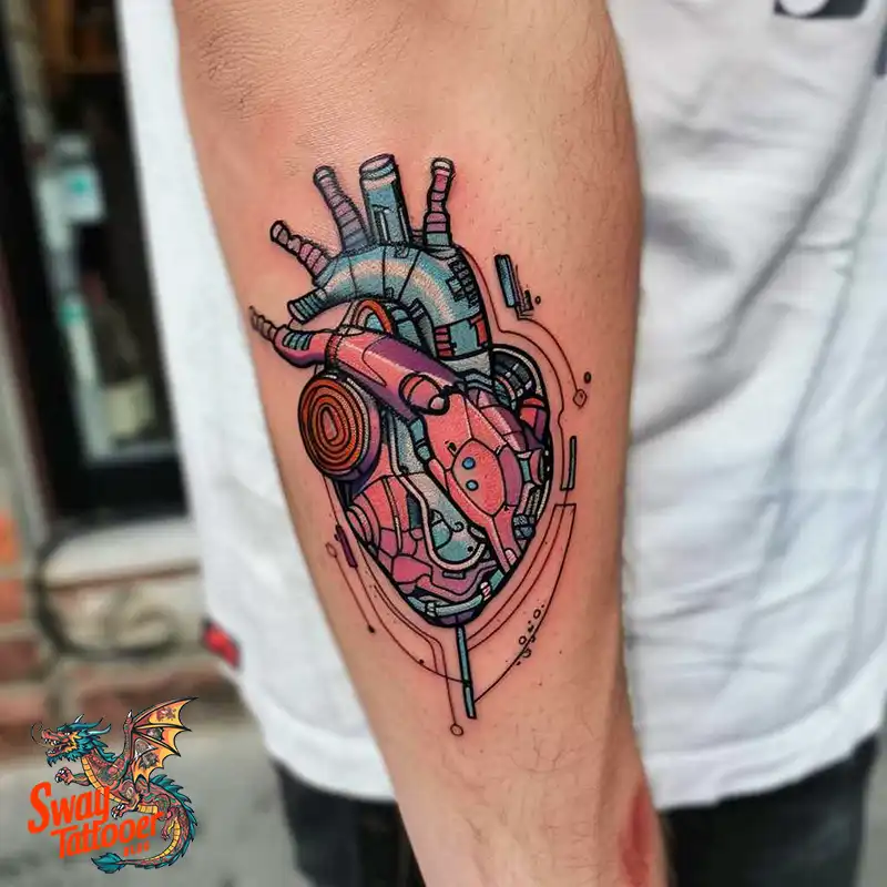 100 Robot Heart Tattoo Designs: Meaning, Culture, and Art 99 robot heart2