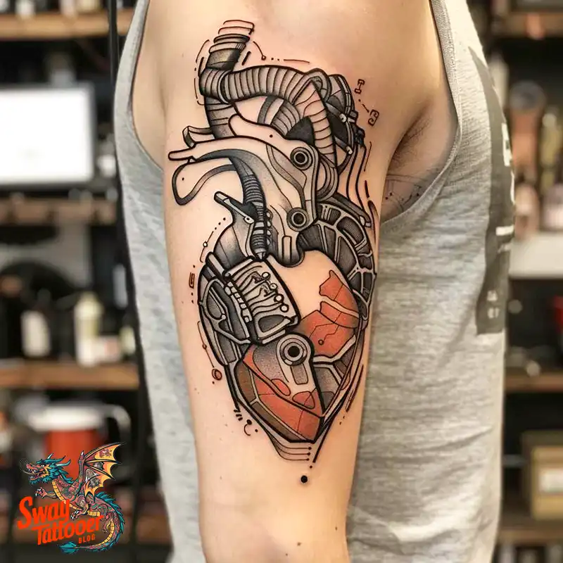 100 Robot Heart Tattoo Designs: Meaning, Culture, and Art 81 robot heart20