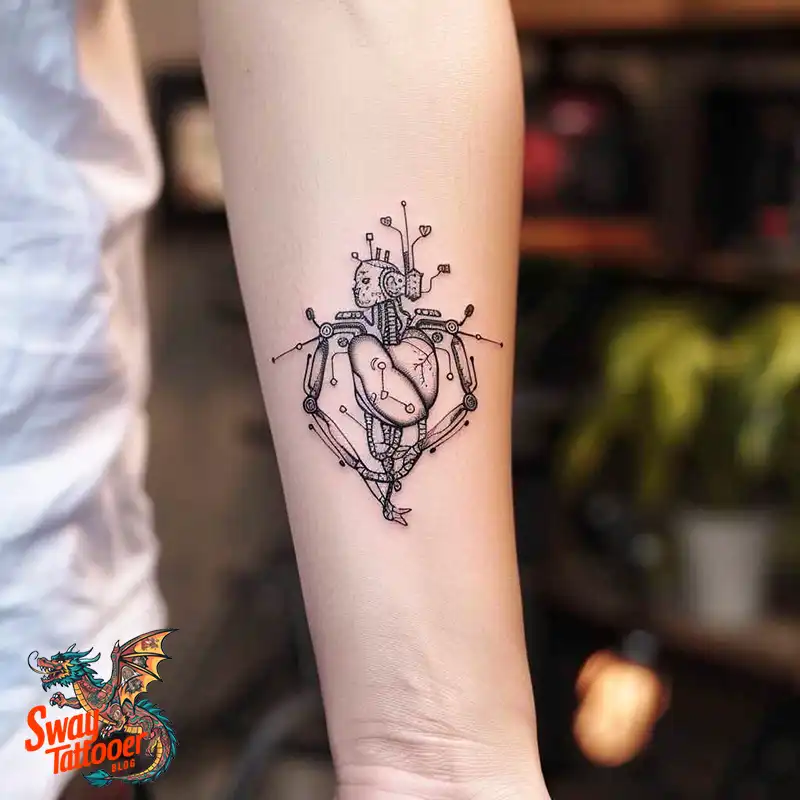 100 Robot Heart Tattoo Designs: Meaning, Culture, and Art 78 robot heart23
