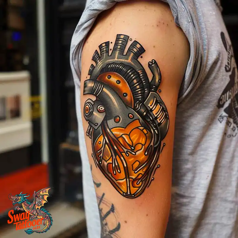 100 Robot Heart Tattoo Designs: Meaning, Culture, and Art 72 robot heart29