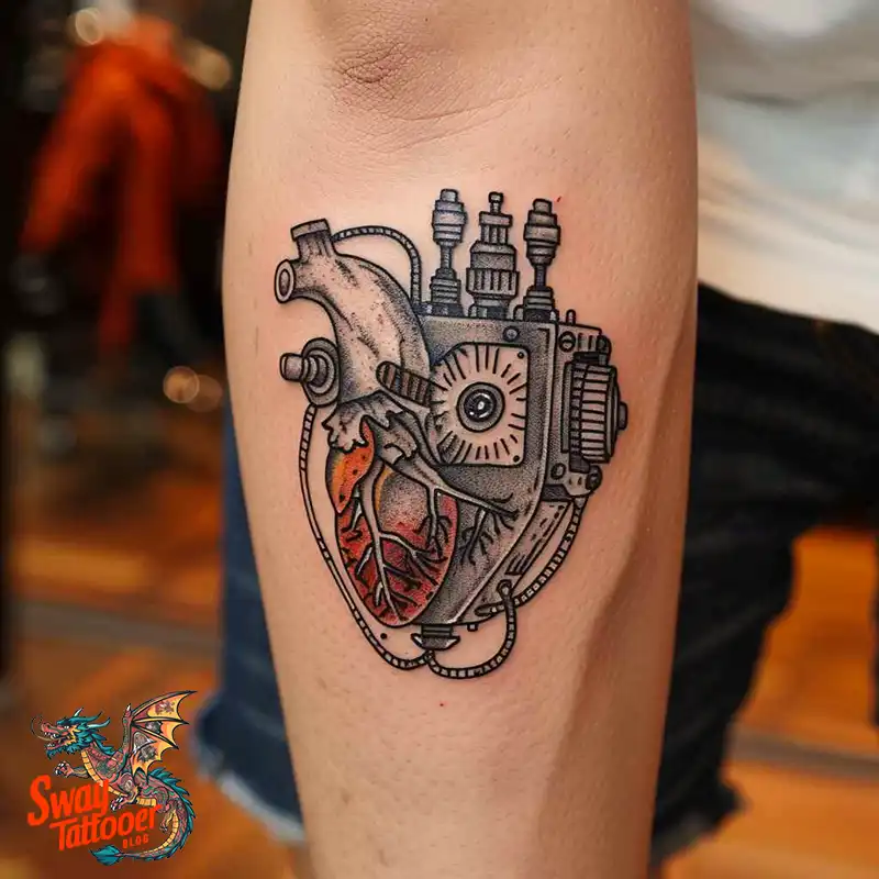 100 Robot Heart Tattoo Designs: Meaning, Culture, and Art 68 robot heart33