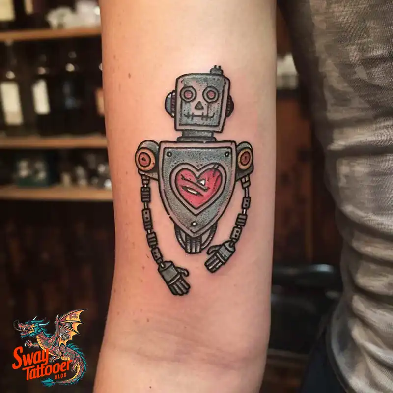 100 Robot Heart Tattoo Designs: Meaning, Culture, and Art 67 robot heart34