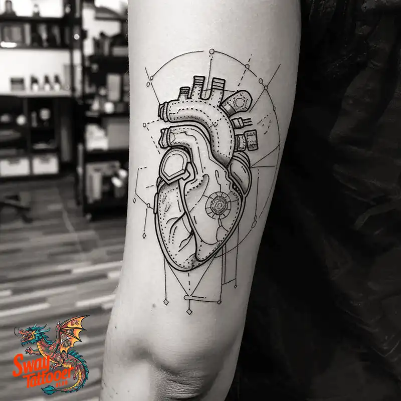 100 Robot Heart Tattoo Designs: Meaning, Culture, and Art 95 robot heart6