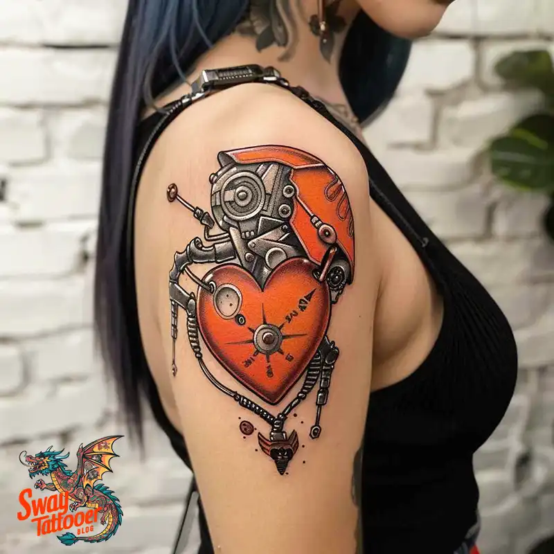 100 Robot Heart Tattoo Designs: Meaning, Culture, and Art 2 Robot Heart Tattoo Designs