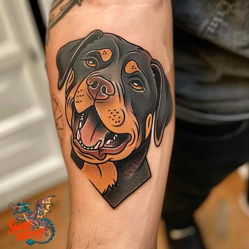 100 Rottweiler Tattoo Designs: Symbolism & Ink Arts 103 rottweiler 1