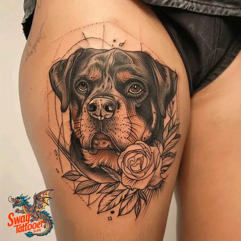 100 Rottweiler Tattoo Designs: Symbolism & Ink Arts 94 rottweiler10