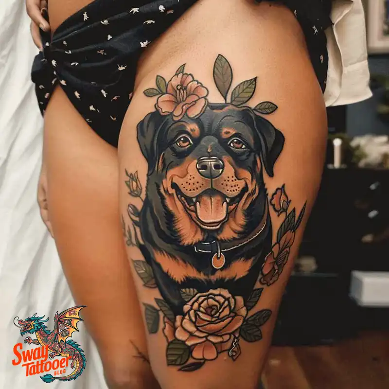 100 Rottweiler Tattoo Designs: Symbolism & Ink Arts 2 Rottweiler Tattoo Design Ideas