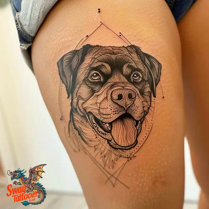 100 Rottweiler Tattoo Designs: Symbolism & Ink Arts 93 rottweiler11
