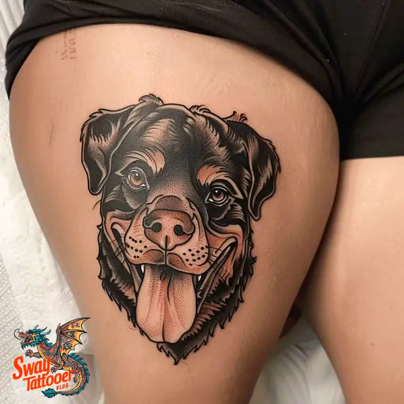 100 Rottweiler Tattoo Designs: Symbolism & Ink Arts 92 rottweiler12