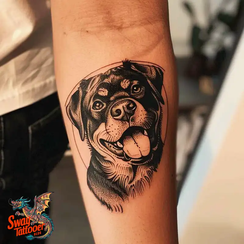 100 Rottweiler Tattoo Designs: Symbolism & Ink Arts 86 rottweiler15