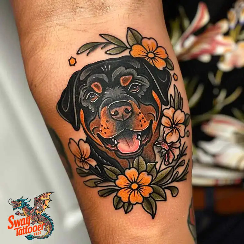100 Rottweiler Tattoo Designs: Symbolism & Ink Arts 83 rottweiler21