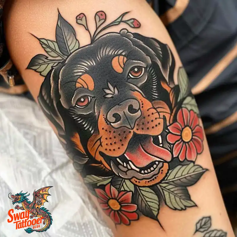 100 Rottweiler Tattoo Designs: Symbolism & Ink Arts 82 rottweiler22