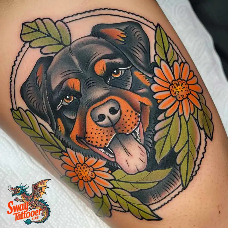 100 Rottweiler Tattoo Designs: Symbolism & Ink Arts 81 Rottweiler Tattoo