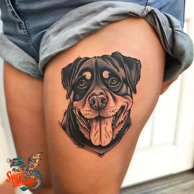 100 Rottweiler Tattoo Designs: Symbolism & Ink Arts 46 Rottweiler Tattoo Design