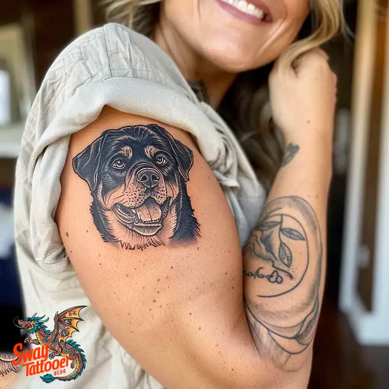 100 Rottweiler Tattoo Designs: Symbolism & Ink Arts 37 Rottweiler Tattoo Design