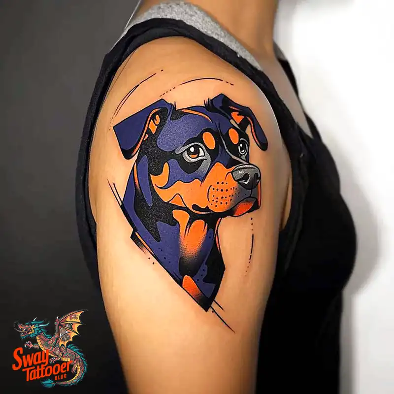 100 Rottweiler Tattoo Designs: Symbolism & Ink Arts 28 Rottweiler Tattoo Design