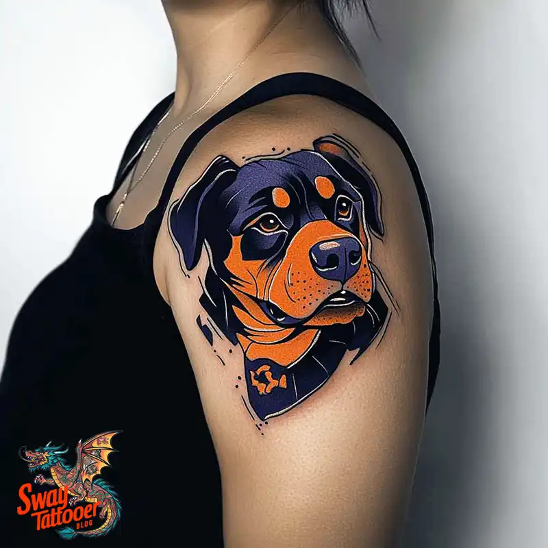 100 Rottweiler Tattoo Designs: Symbolism & Ink Arts 27 Rottweiler Tattoo Design