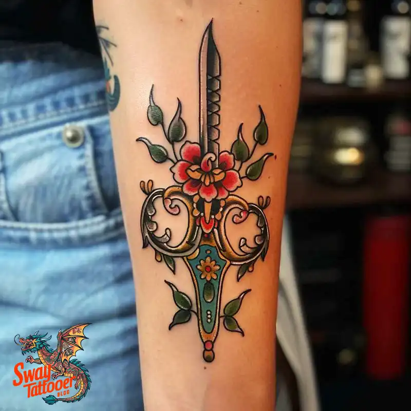 Scissors tattoo design