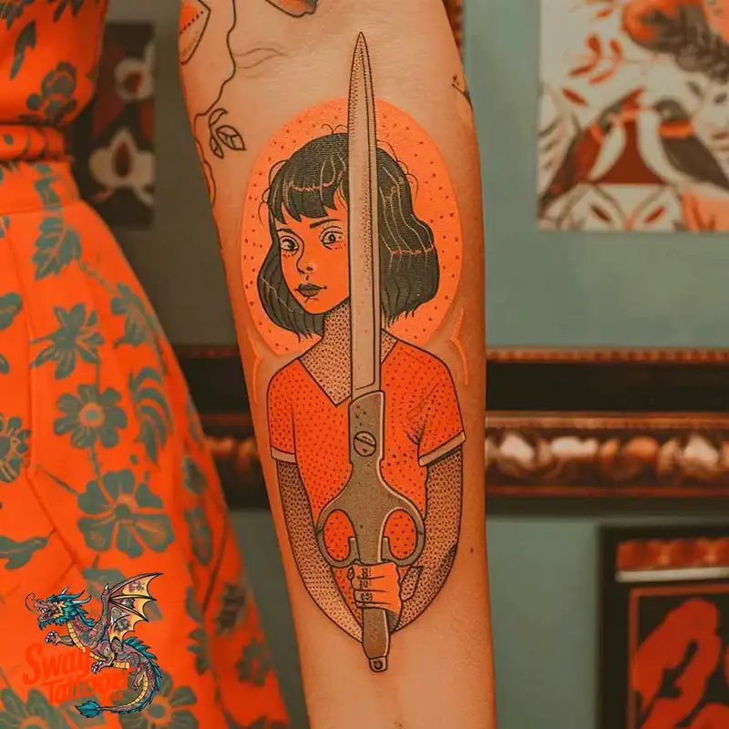 Scissors tattoo design