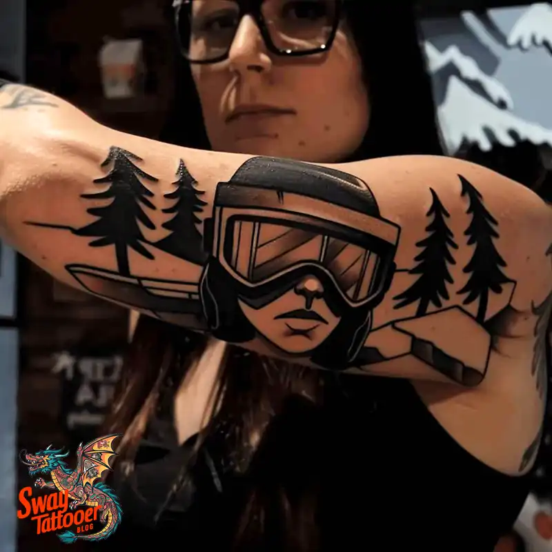 Skiing Tattoo