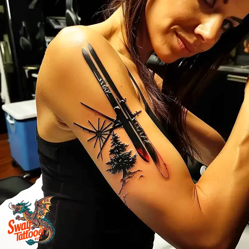 Skiing Tattoo