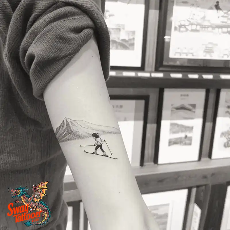 Skiing Tattoo