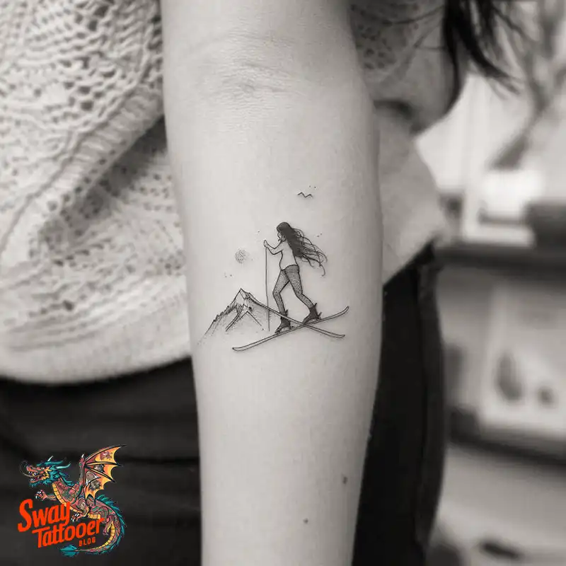 Skiing Tattoo