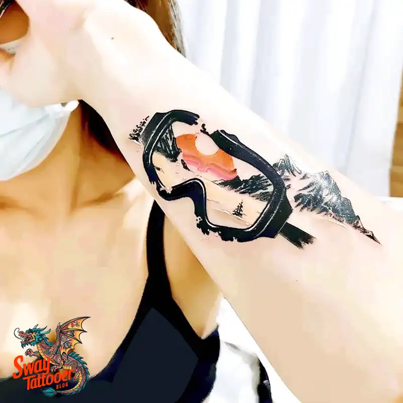 Skiing Tattoo