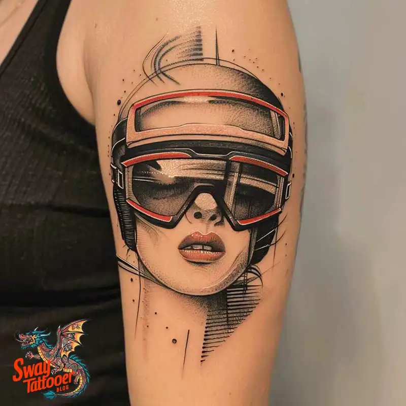 Skiing Tattoo Design