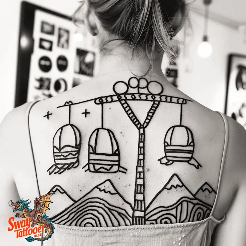 Skiing Tattoo Design