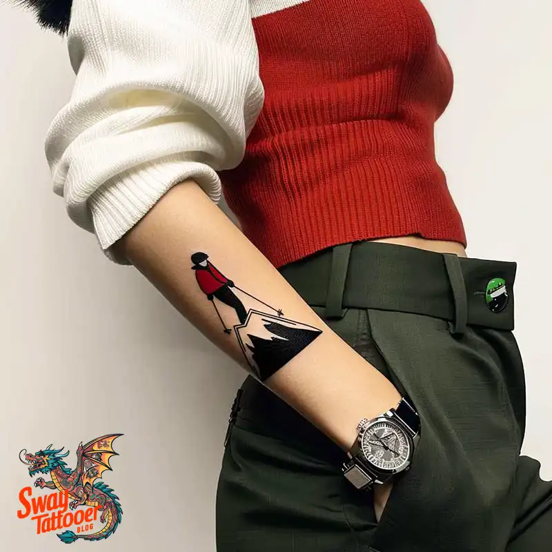 Skiing Tattoo Design