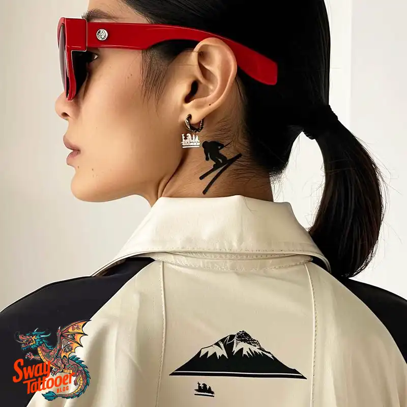 Skiing Tattoo Design