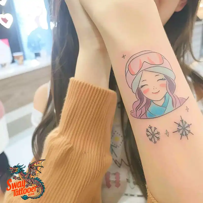 Skiing Tattoo Design