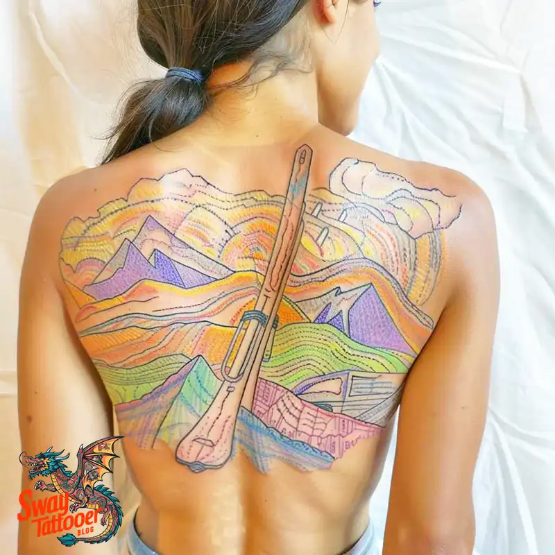 Skiing Tattoo Design