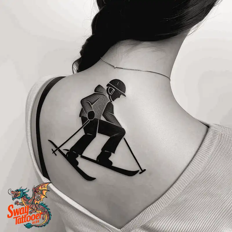 Skiing Tattoo Design