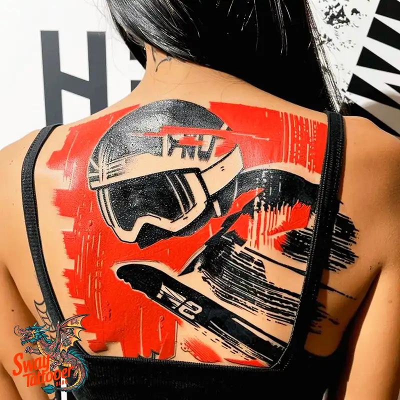 Skiing Tattoo Design
