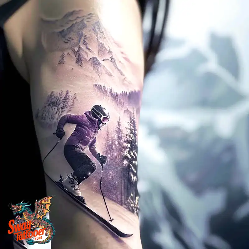 Ski Tattoo Design