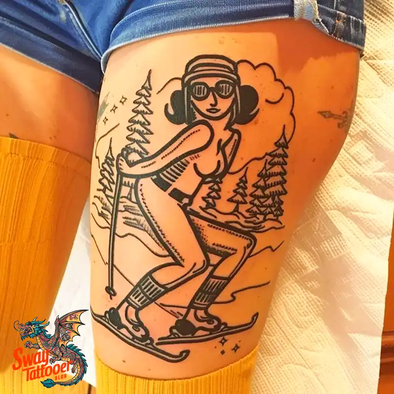 Ski Tattoo Design