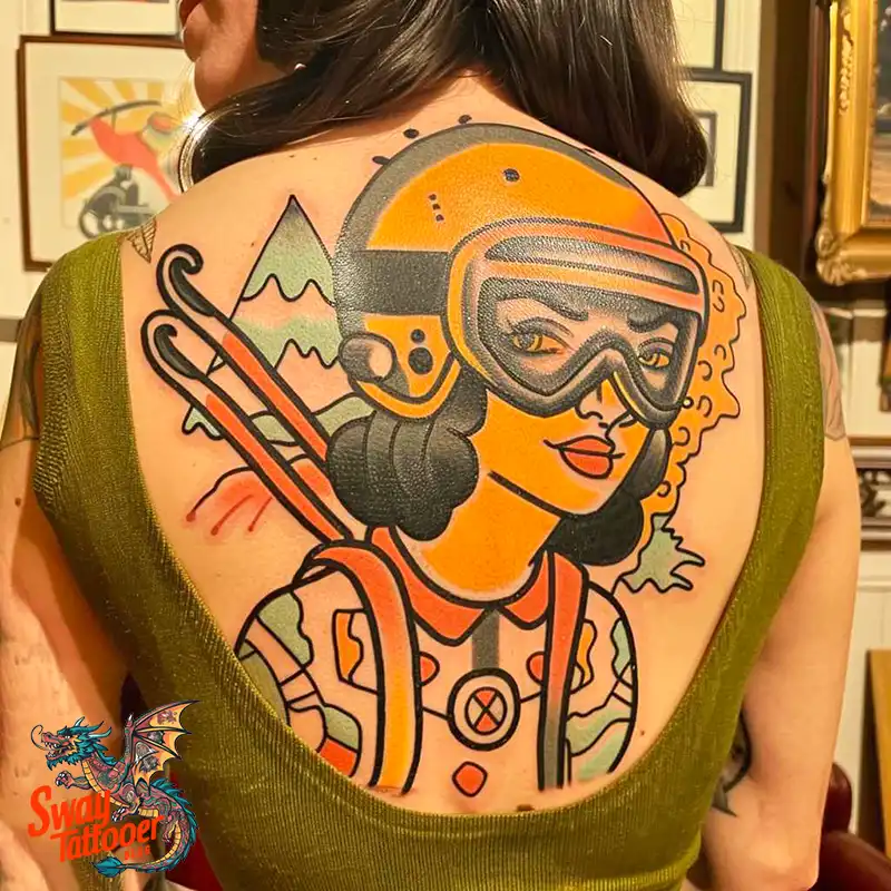 Ski Tattoo Design