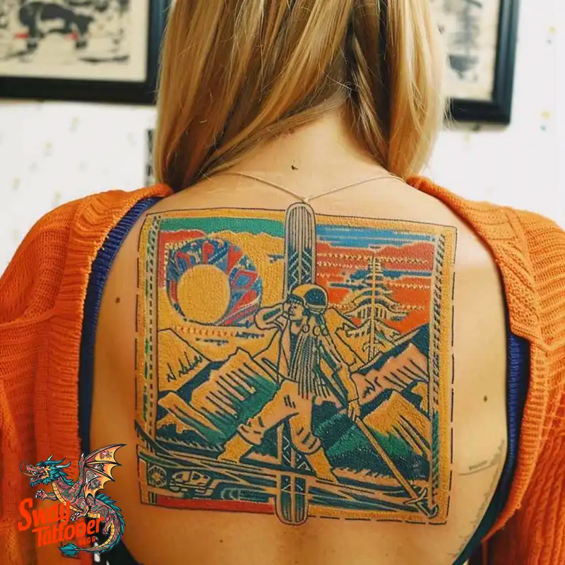 Ski Tattoo Design