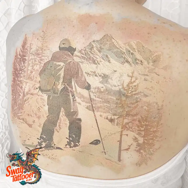 Ski Tattoo Design